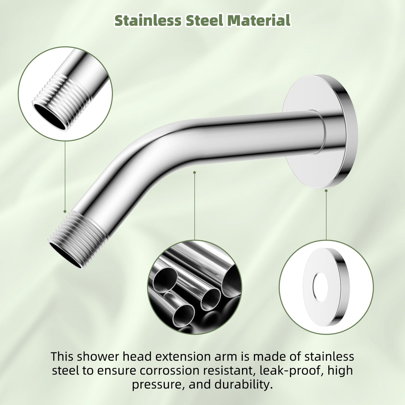 Hibbent Shower Parts Hibbent 6 Inch All Metal Shower Arm with Flange, Solid Brass Shower Head Extension, Pipe Arm Extender, Wall-Mounted Shower Water Outlet Tube with Teflon Tape for Fixed Bathroom Shower Head Hibbent 6 Inch All Metal Shower Arm with Flange, Solid Brass Shower Head Extension, Pipe Arm Extender, Wall-Mounted Shower Water Outlet Tube with Teflon Tape for Fixed Bathroom Shower Head