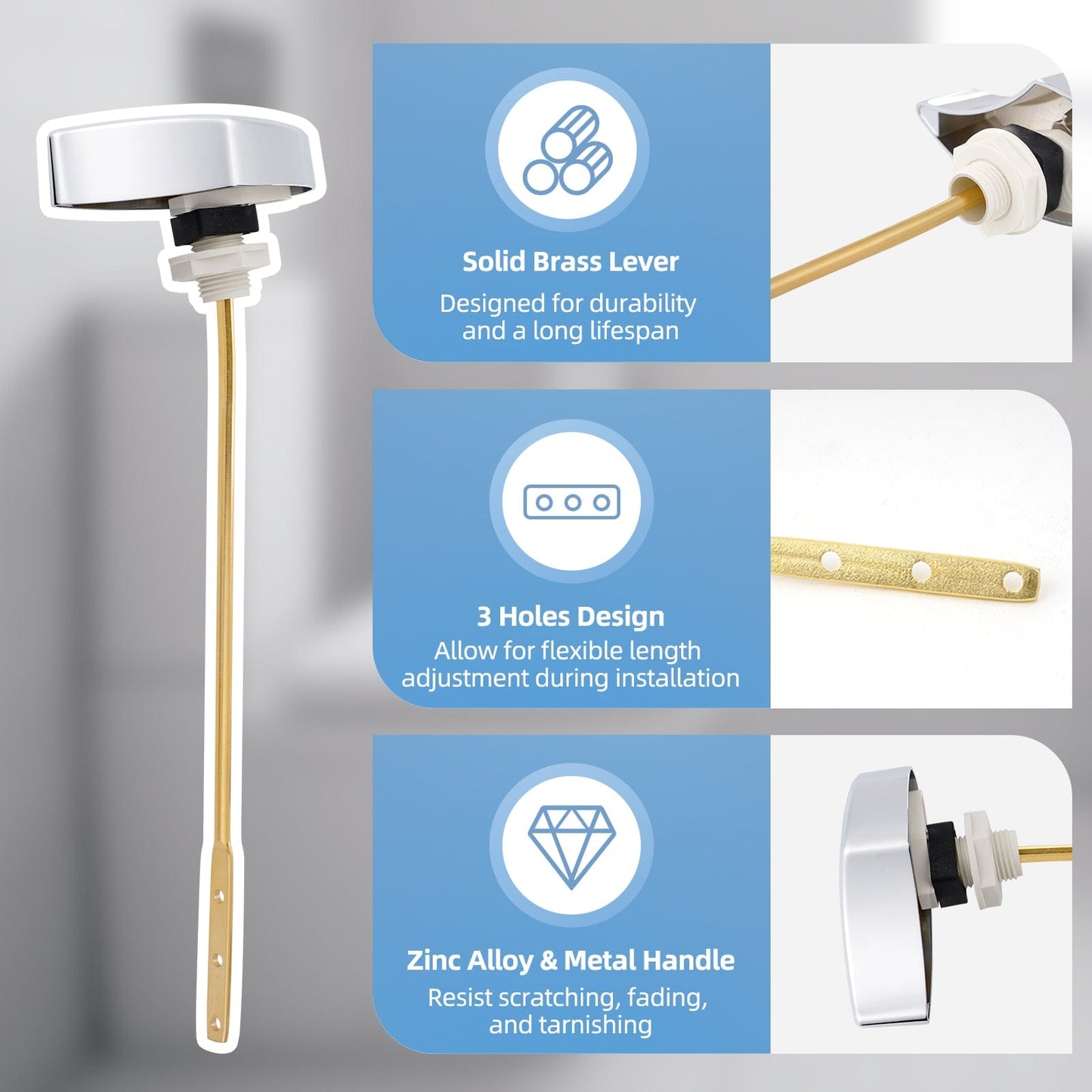 Hibbent Toilet Tank Levers Hibbent Toilet Handle Replacement Compatible with TOTOTHU004-CP Trip Lvr for ST701, CST854, CST884,Side Mount Toilet Flush Handle, Flush Tank Lever, Chrome Hibbent Toilet Handle Replacement Compatible with TOTOTHU004-CP Trip Lvr for ST701, CST854, CST884,Side Mount Toilet Flush Handle, Flush Tank Lever, Chrome