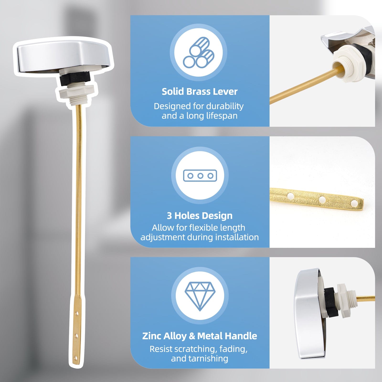 Hibbent Toilet Tank Levers Hibbent Toilet Handle Replacement Compatible with TOTOTHU004-CP Trip Lvr for ST701, CST854, CST884,Side Mount Toilet Flush Handle, Flush Tank Lever, Chrome Hibbent Toilet Handle Replacement Compatible with TOTOTHU004-CP Trip Lvr for ST701, CST854, CST884,Side Mount Toilet Flush Handle, Flush Tank Lever, Chrome