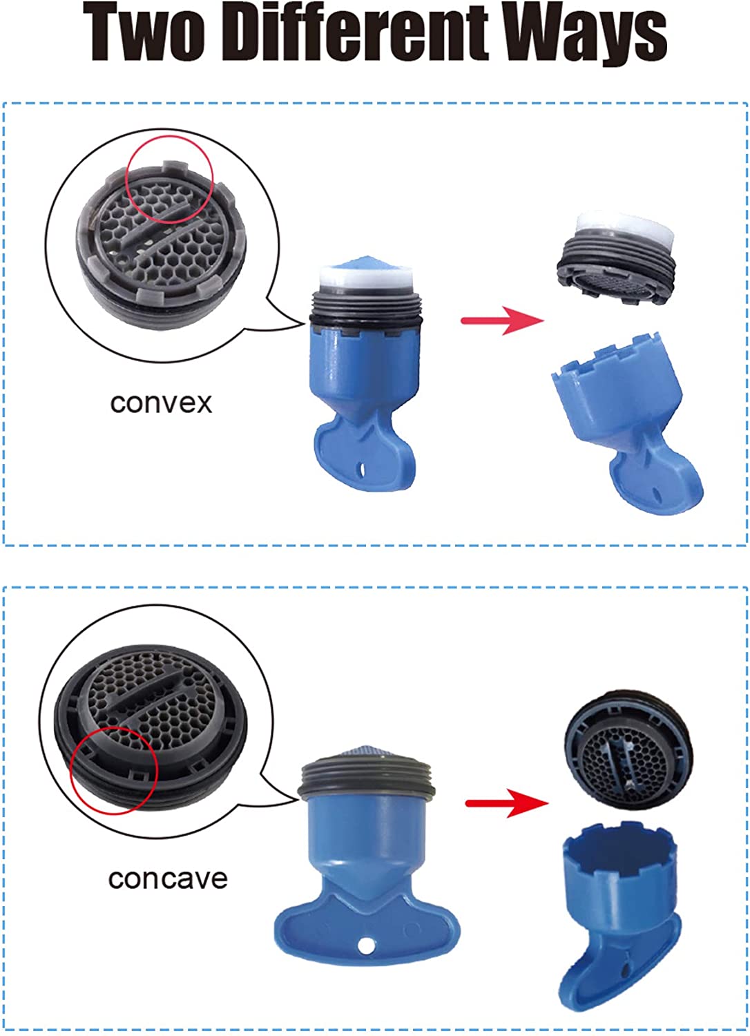 Hibbent 龙头配件 12 Pcs Cache Aerators with Key Removal Wrench Tool Cache Aerators Replacement Tap Aerators Flow Restrictor