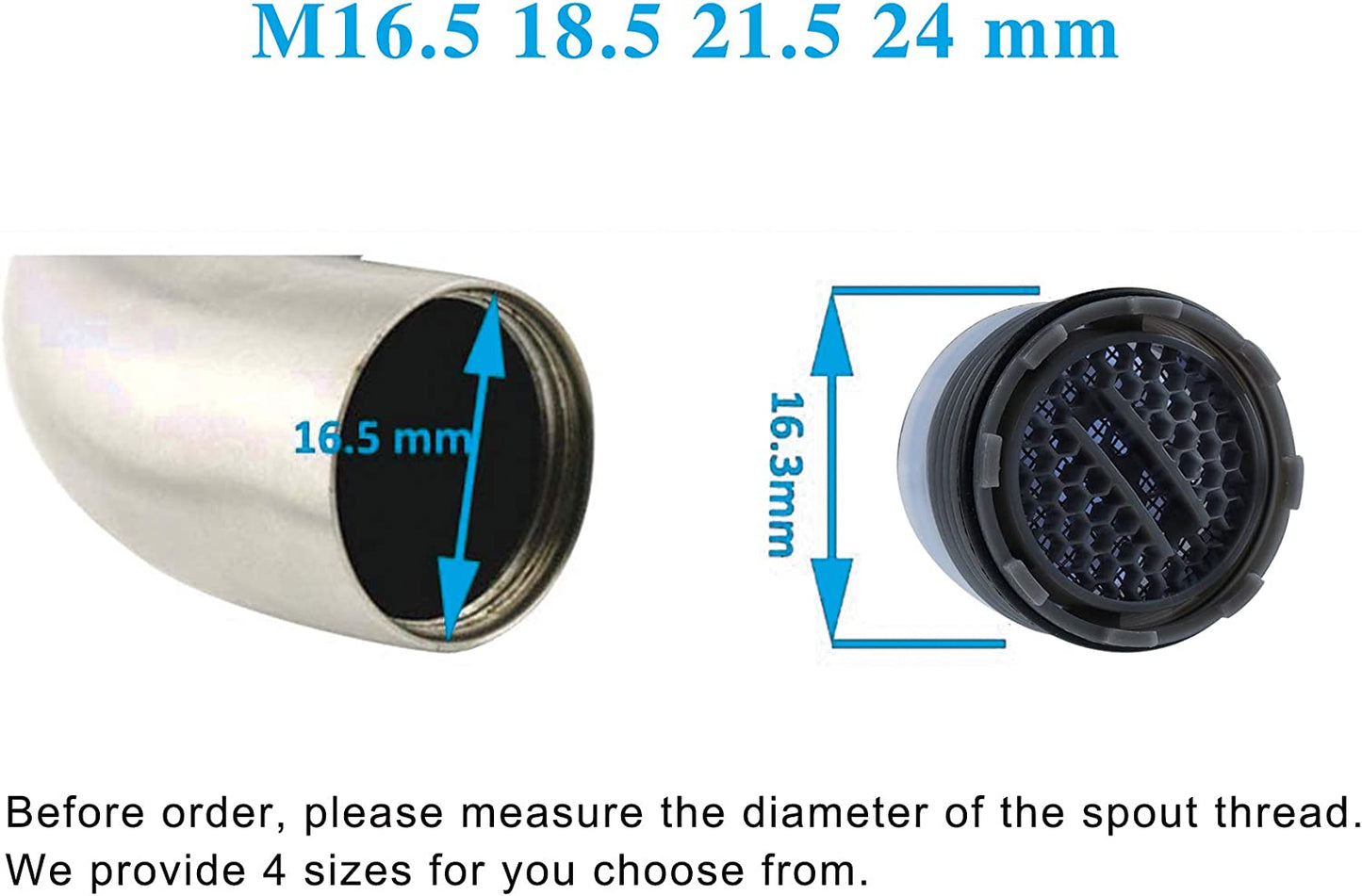 Hibbent 龙头配件 12 Pcs Cache Aerators with Key Removal Wrench Tool Cache Aerators Replacement Tap Aerators Flow Restrictor