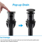Hibbent 排水装置 2 Pack Push and Seal Pop Up Drain Stopper with Overflow for Bathroom Sink Faucet Vessel Vanity