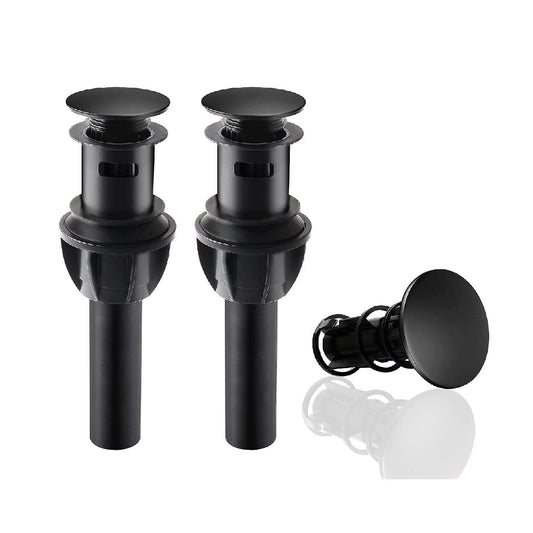 Hibbent 排水装置 2 Pack Push and Seal Pop Up Drain Stopper with Overflow for Bathroom Sink Faucet Vessel Vanity