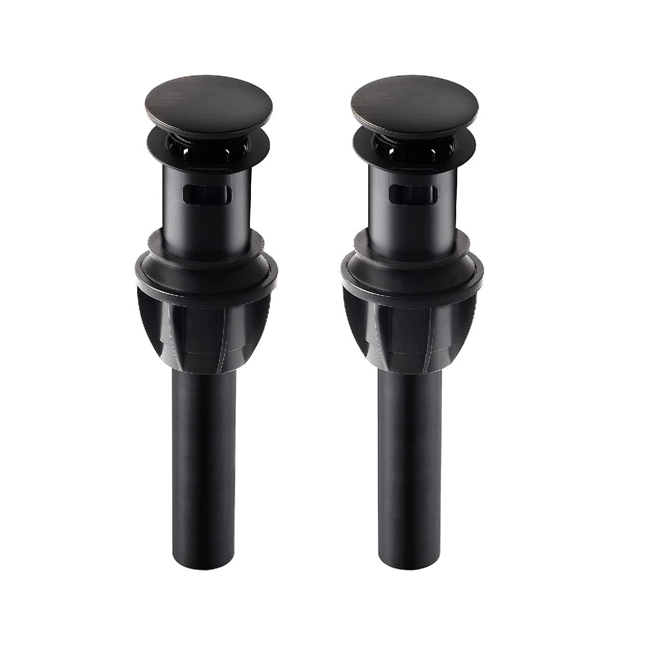 Hibbent 排水装置 2 Pack Push and Seal Pop Up Drain Stopper with Overflow for Bathroom Sink Faucet Vessel Vanity
