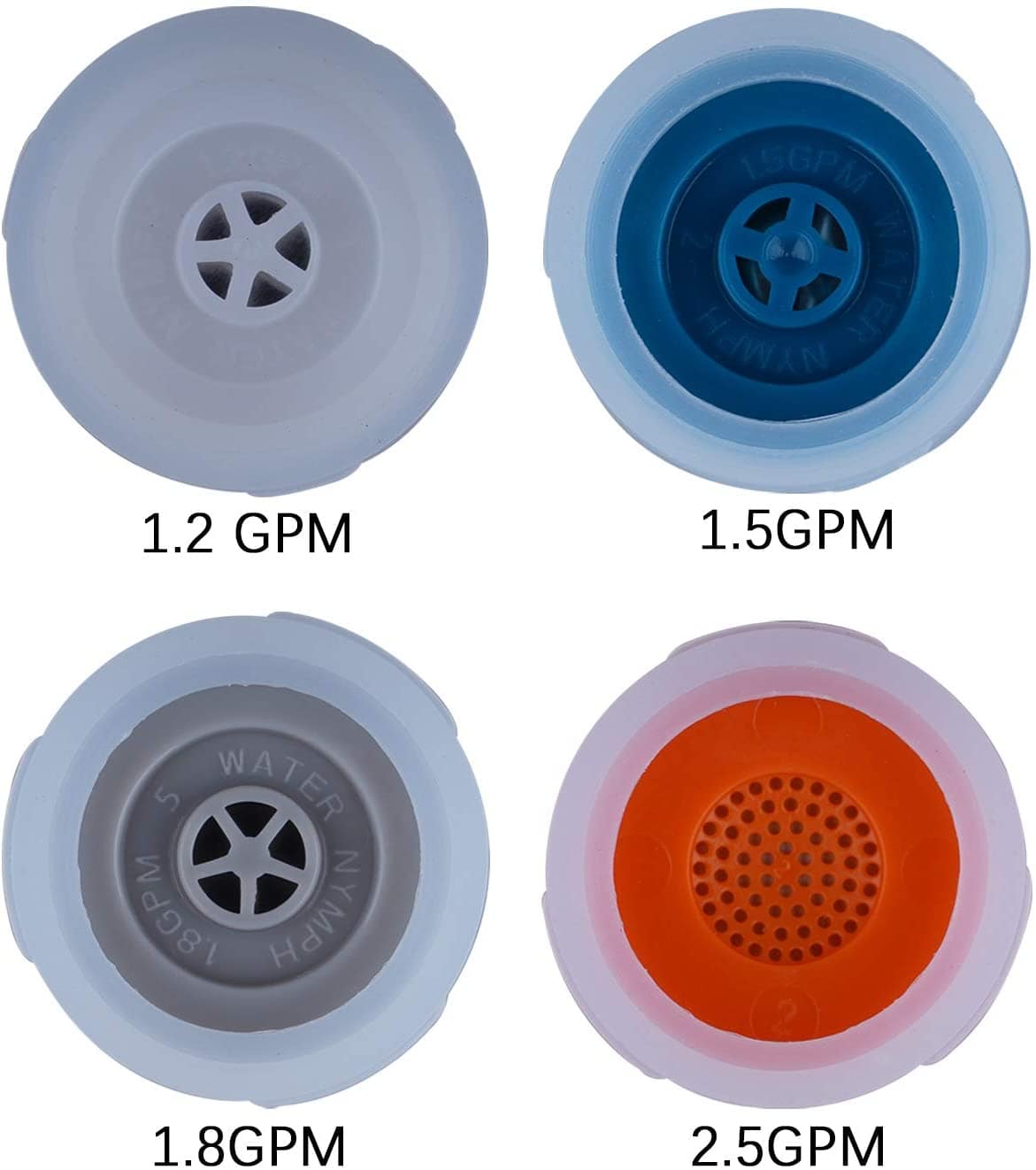 Hibbent 龙头配件 3Pcs Female Thread Kitchen Faucet Aerator 15/16-Inch 22mm & 1.2, 1.5, 1.8, 2.5 GPM Flow Restrictor Replacement Parts