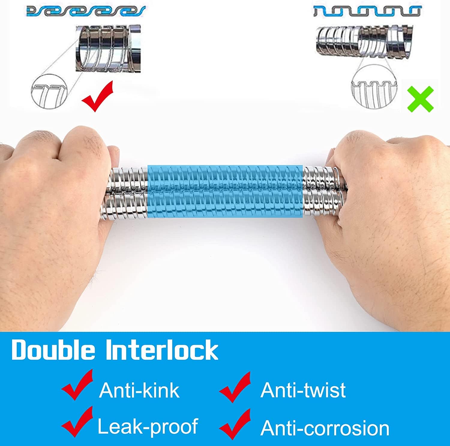 Hibbent 花洒 Hibbent All Metal Extra Long Shower Head Hose 119 inches (9.8 FT) Replacement Parts