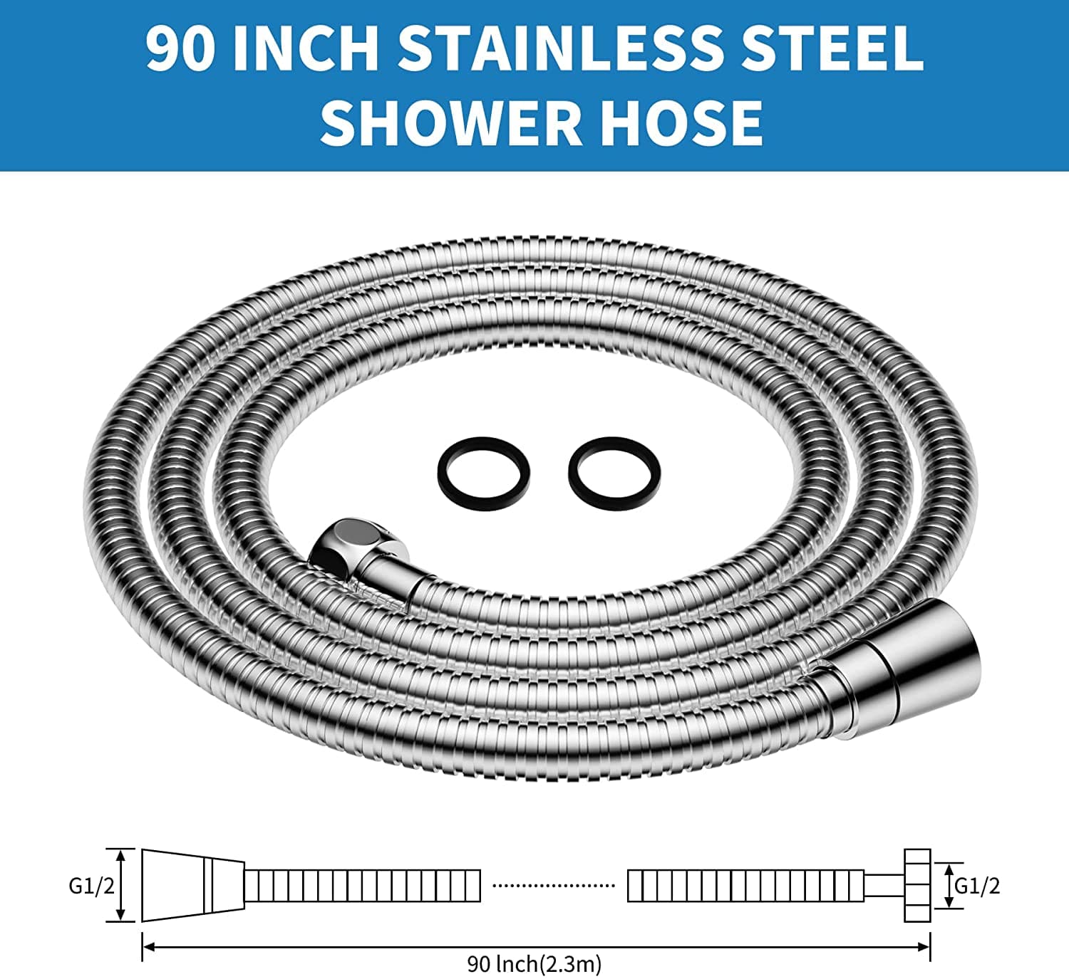 Hibbent 花洒 Hibbent Dog Shower Head with Hose & Aerator Adapter Hand Held Shower Head with 90-inch Hose