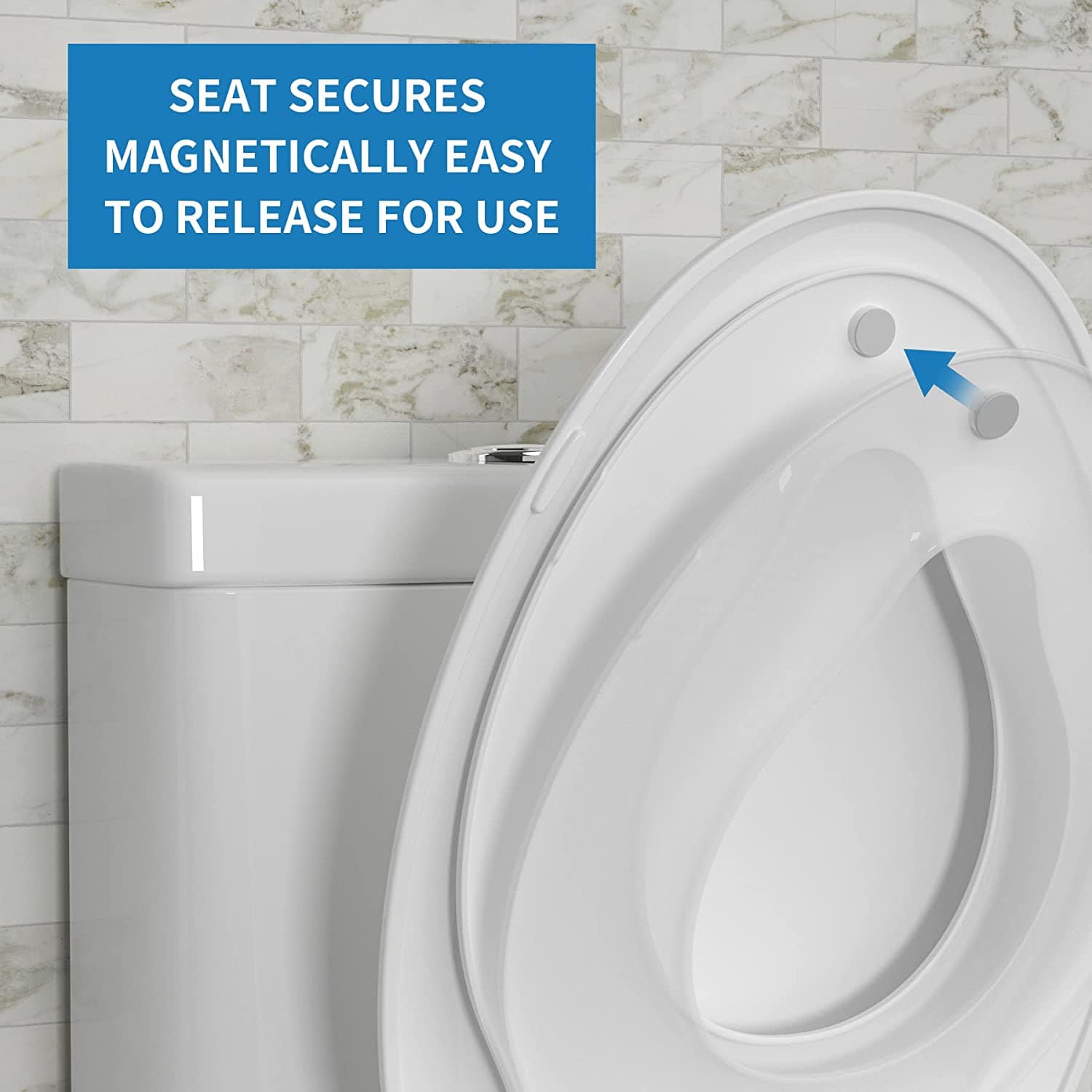 Hibbent 马桶座垫罩 Hibbent Elongated Toilet Seat with Built-in Potty Training Seat Magnetic Kids Toilet Seat Lid with Cover Fits both Adult & Child