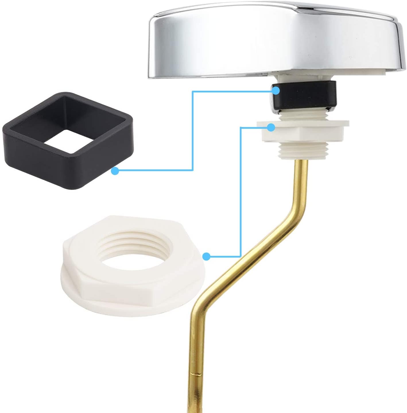 Hibbent 马桶水箱开关/扳手 Hibbent Flush Tank Lever Compatible with TOTO THU068#CP Trip Lever for St743S - Polished Chrome