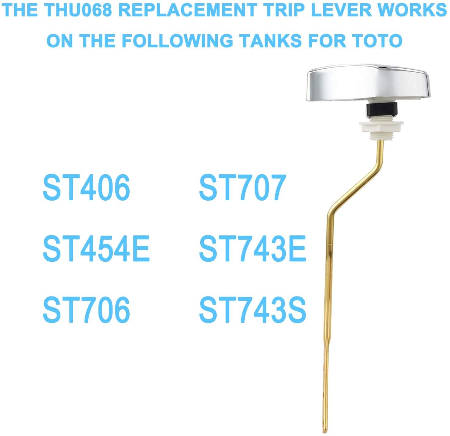 Hibbent 马桶水箱开关/扳手 Hibbent Flush Tank Lever Compatible with TOTO THU068#CP Trip Lever for St743S - Polished Chrome