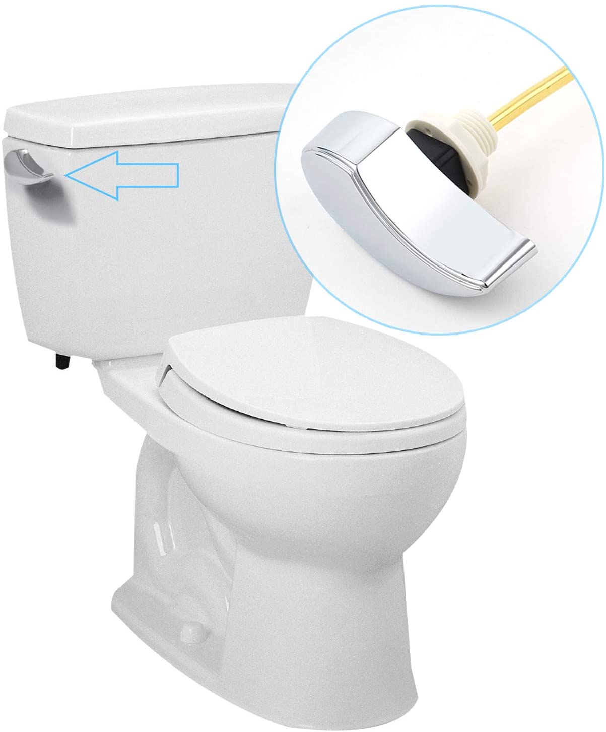 Hibbent 马桶水箱开关/扳手 Hibbent Flush Tank Lever Compatible with TOTO THU068#CP Trip Lever for St743S - Polished Chrome