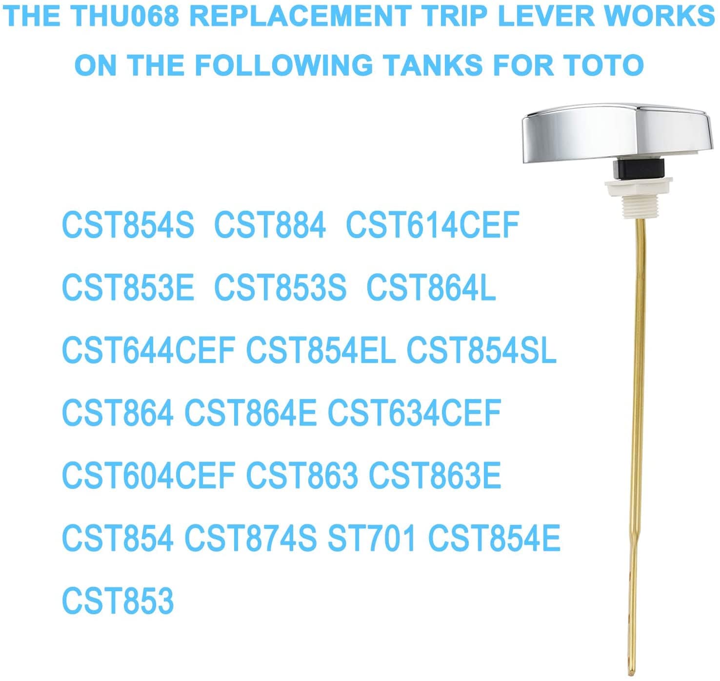 Hibbent 马桶水箱开关/扳手 Hibbent Flush Tank Lever Compatible with TOTOTHU004-CP Trip Lever for ST701C/ ST854884 - Polished Chrome