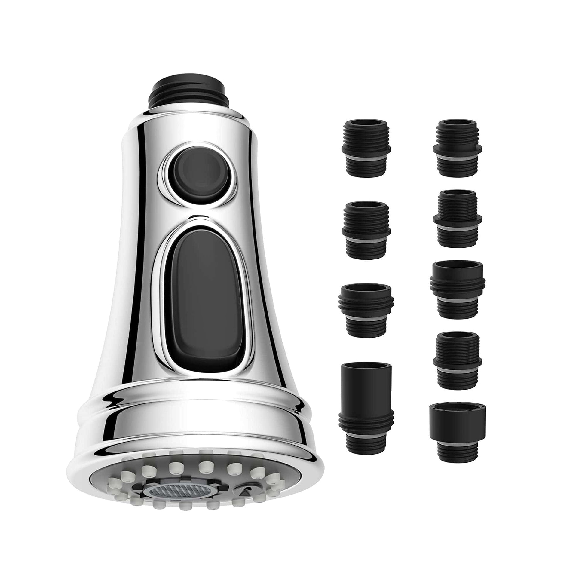 Hibbent 龙头配件 Hibbent Kitchen Faucet Head Replacement Pull Down Faucet Spray Head, 3 Function Faucet Sprayer Nozzle with 9 Adapters Compatible with Moen, American Standard, Delta, Kohler Faucets
