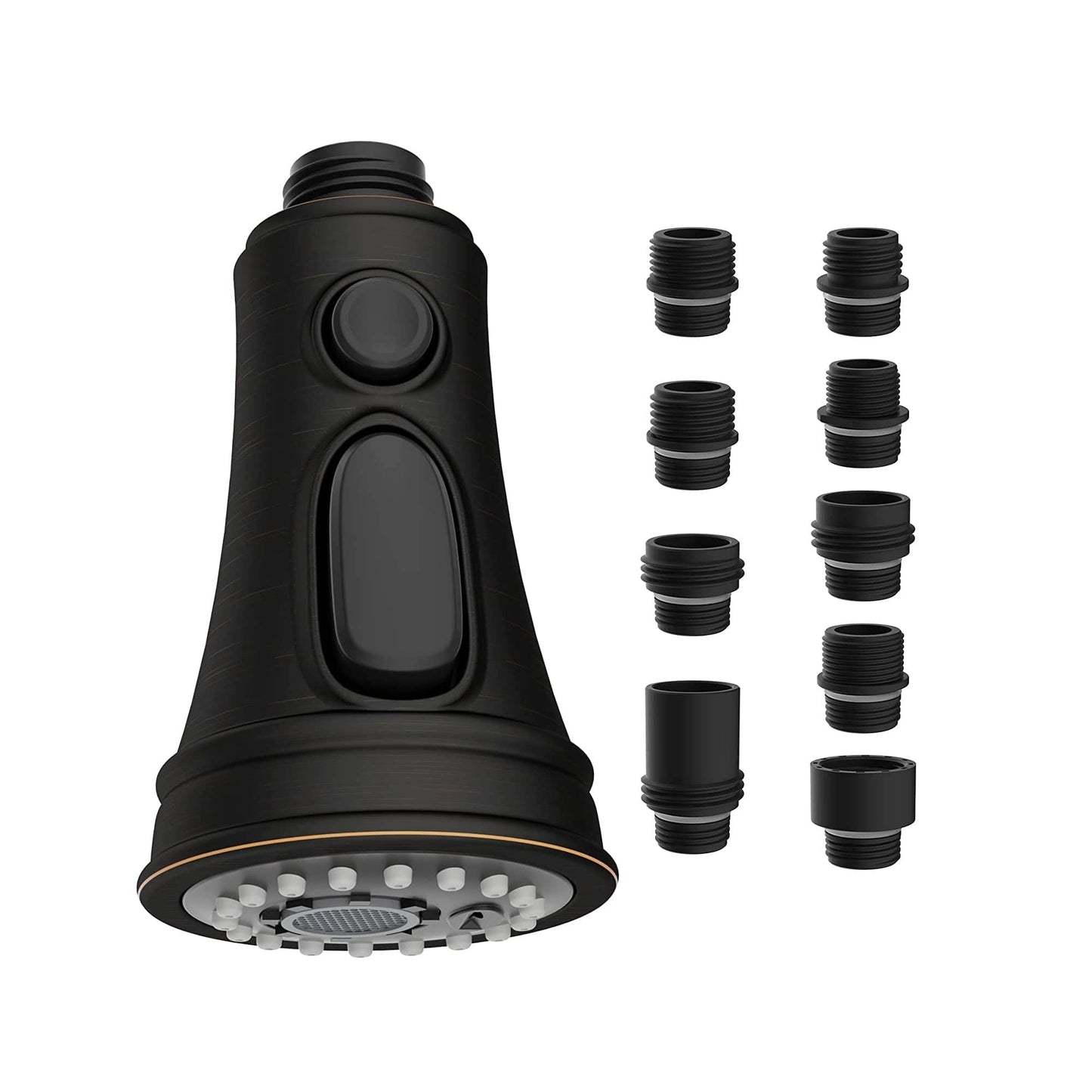 Hibbent 龙头配件 Hibbent Kitchen Faucet Head Replacement Pull Down Faucet Spray Head, 3 Function Faucet Sprayer Nozzle with 9 Adapters Compatible with Moen, American Standard, Delta, Kohler Faucets
