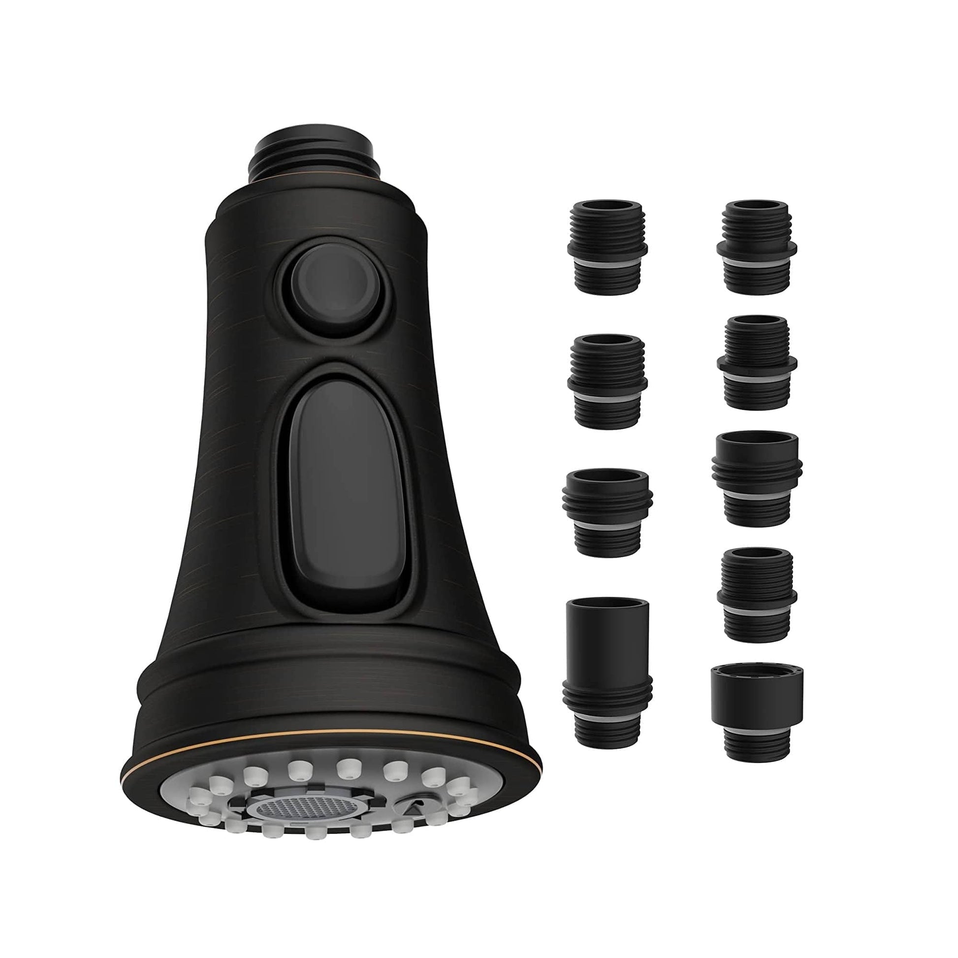 Hibbent 龙头配件 Hibbent Kitchen Faucet Head Replacement Pull Down Faucet Spray Head, 3 Function Faucet Sprayer Nozzle with 9 Adapters Compatible with Moen, American Standard, Delta, Kohler Faucets