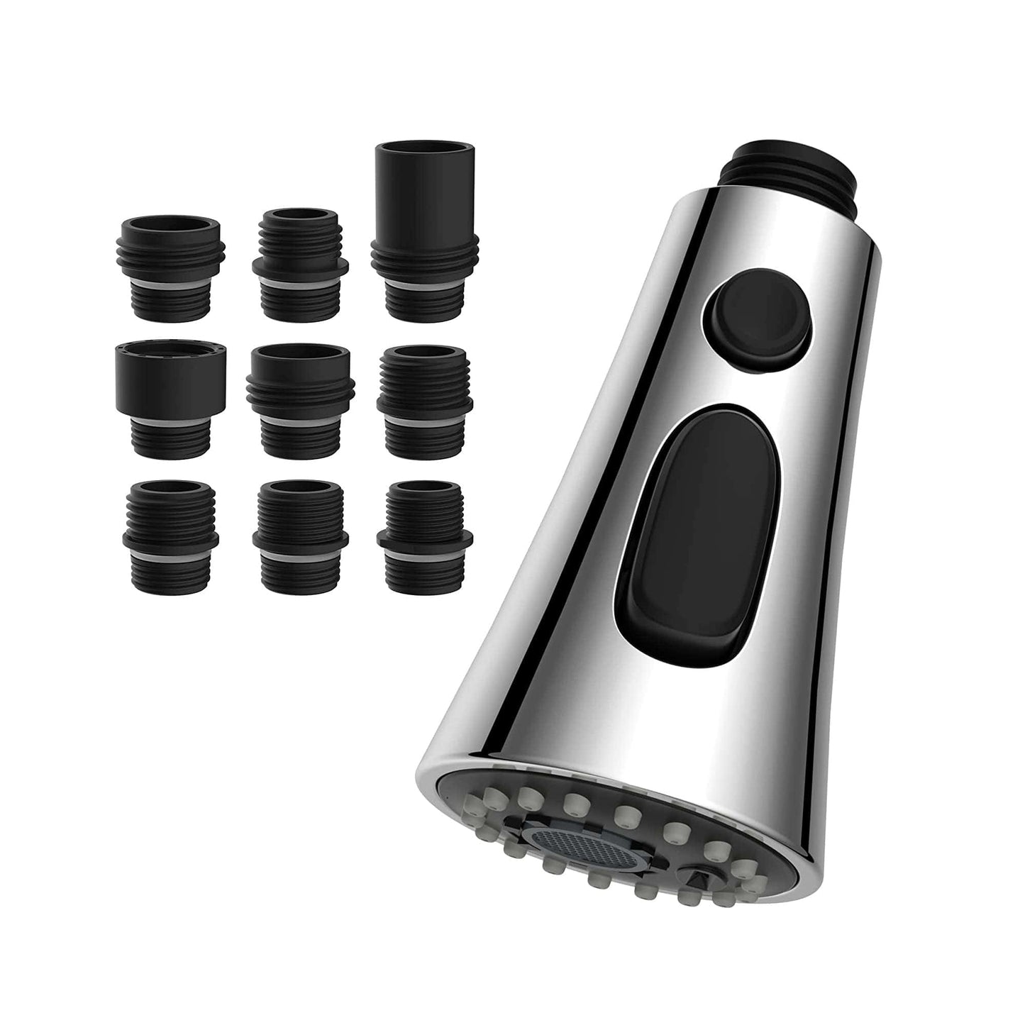 Hibbent 龙头配件 Hibbent Pull Down Kitchen Faucet Head Replacement 3-Function Sink Sprayer with 9 Adapters Compatible with Moen, American Standard, Delta, Kohler Faucets