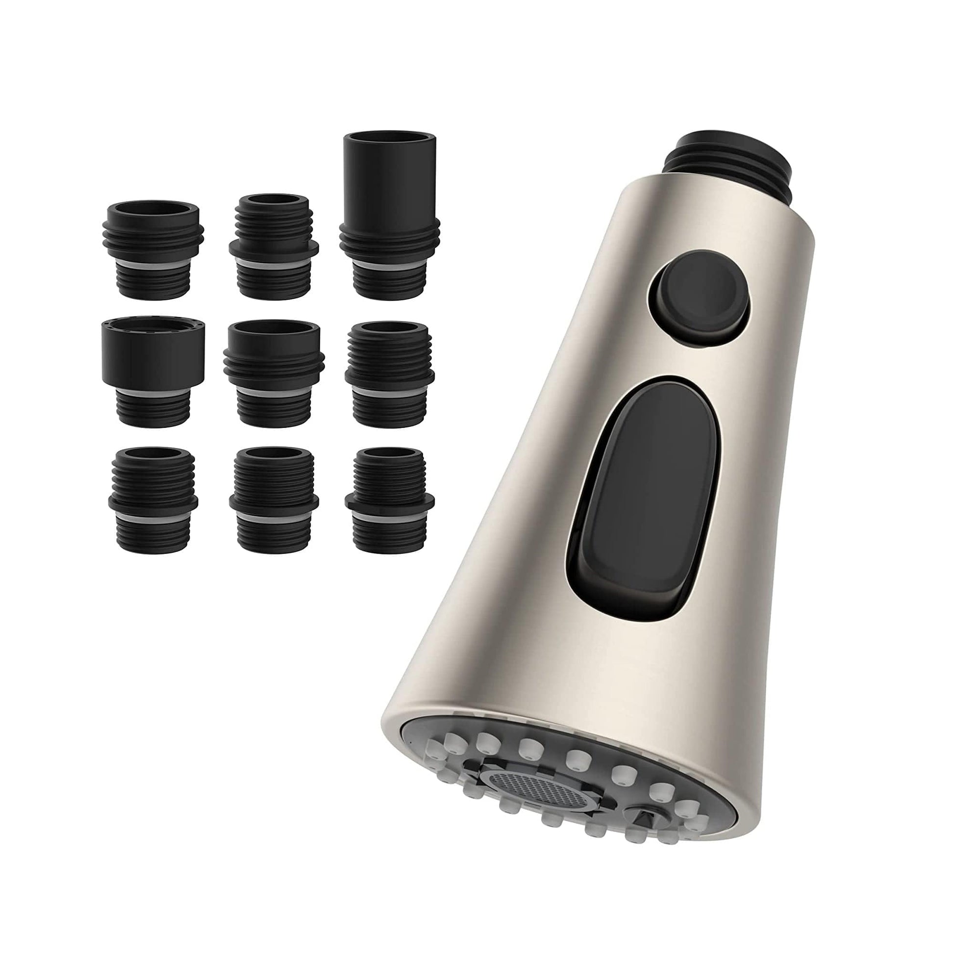 Hibbent 龙头配件 Hibbent Pull Down Kitchen Faucet Head Replacement 3-Function Sink Sprayer with 9 Adapters Compatible with Moen, American Standard, Delta, Kohler Faucets