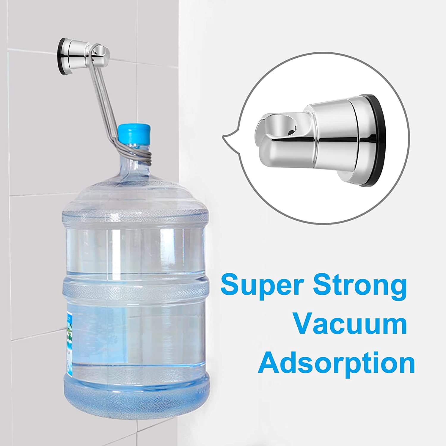 Hibbent 淋浴部件 Hibbent Shower Head Holder Removable Vacuum Suction Cup Shower Holder for Handheld Shower Head