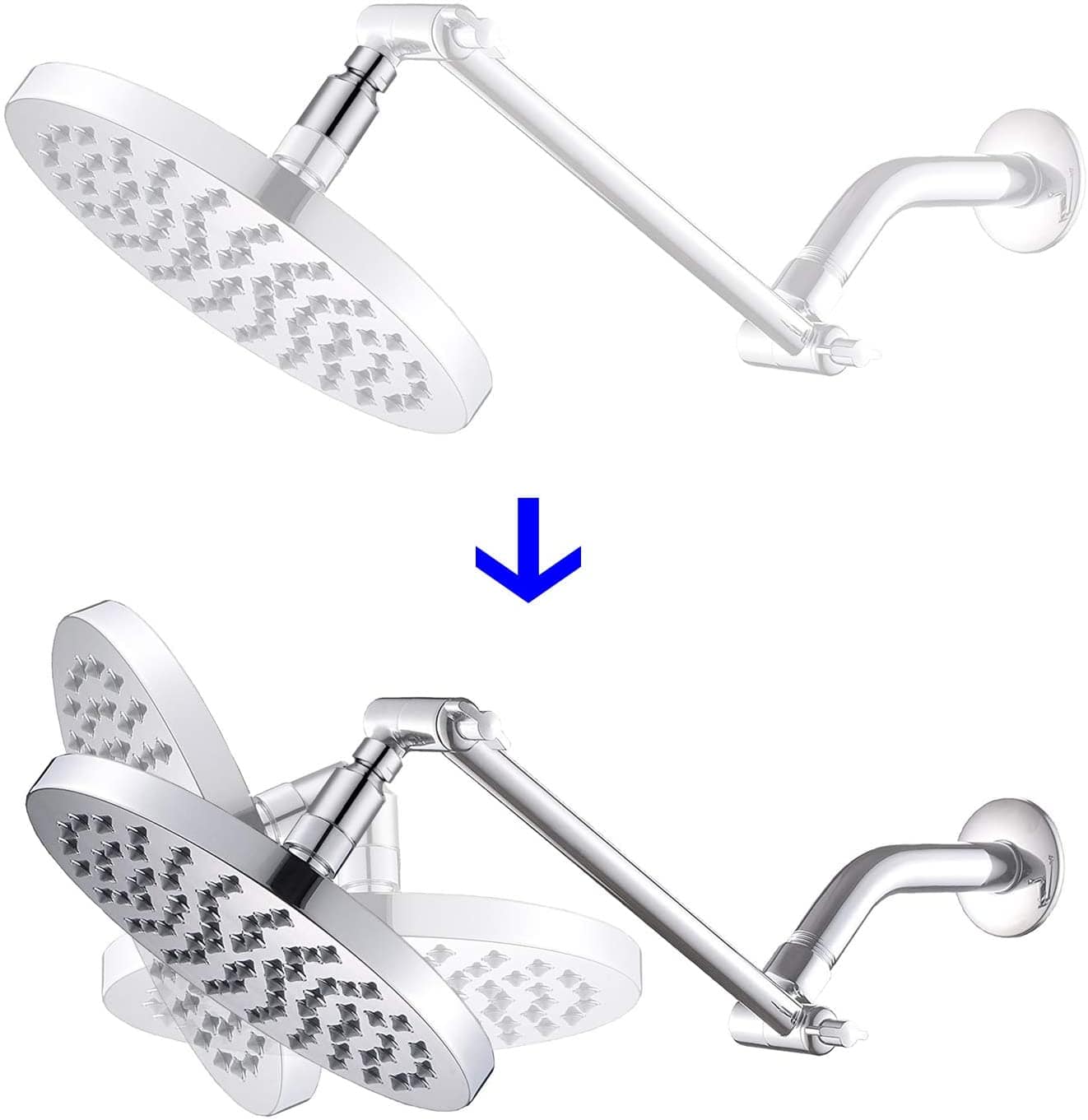 Hibbent Shower Head Swivel Ball Adapter Shower Parts Ball Joint Adjust