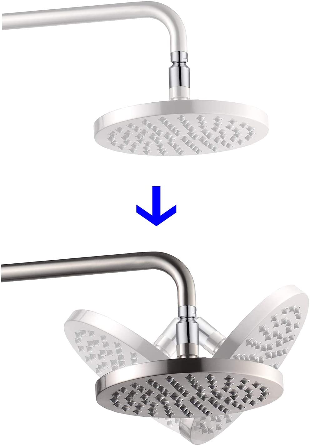 Hibbent 花洒 Hibbent Shower Head Swivel Ball Adapter Shower Parts Ball Joint Adjustable Shower Arm Connector