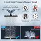Hibbent 花洒 Hibbent Thickness Metal Rain Shower Head Combo Rainfall Shower Head & High Pressure Handheld Showerhead 12'' Adjustable Curved Extension Arm 7 Settings