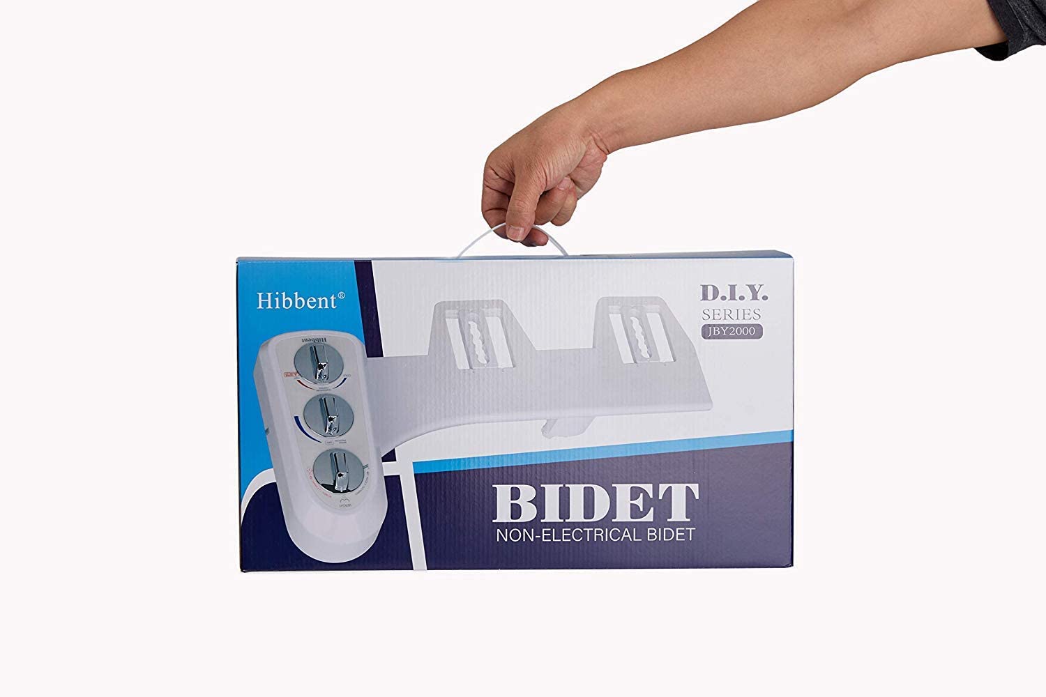 Hibbent Kit douchette Bidet pour WC, dispositif d’eau chaude et froide qui  se fixe sur le siège de toilette, vaporisateur d’eau fraîche non électrique