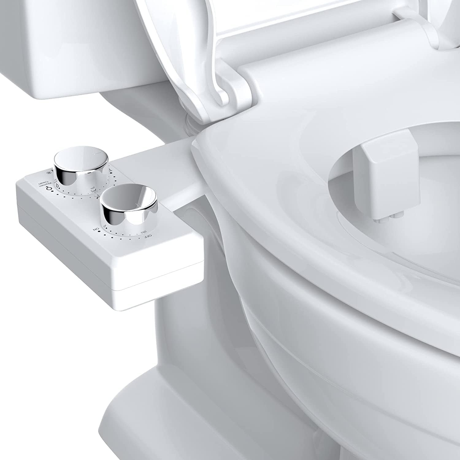 Hibbent Bidet Hibbent Bidet Attachment for Toilet, Non-Electric Dual Nozzle for Frontal & Rear Wash, Adjustable Water Pressure Control, Fresh Water Bidet Toilet Seat, Self Cleaning Water Sprayer,