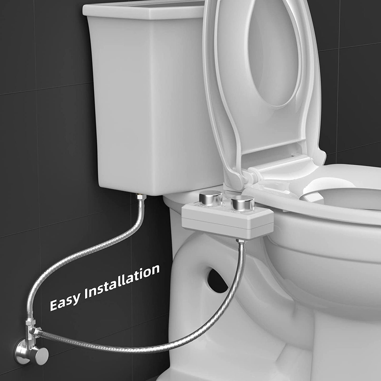 Hibbent Attachable Bidet Non-Electric Bidet with Self-cleaning