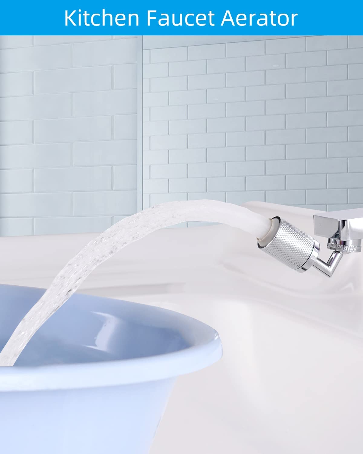 Hibbent Faucet Aerator Hibbent 720° Angle Kitchen Faucet Aerator Bathroom Sink Spray Aerator Dual Function for Face Washing, Gargle and Eye Flush