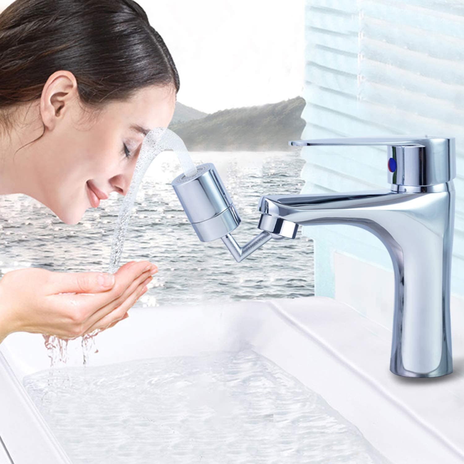 Hibbent Hibbent Faucet Aerator 720 ° Angle Spray Large Flow Kitchen Sink Aerators with Dual Function