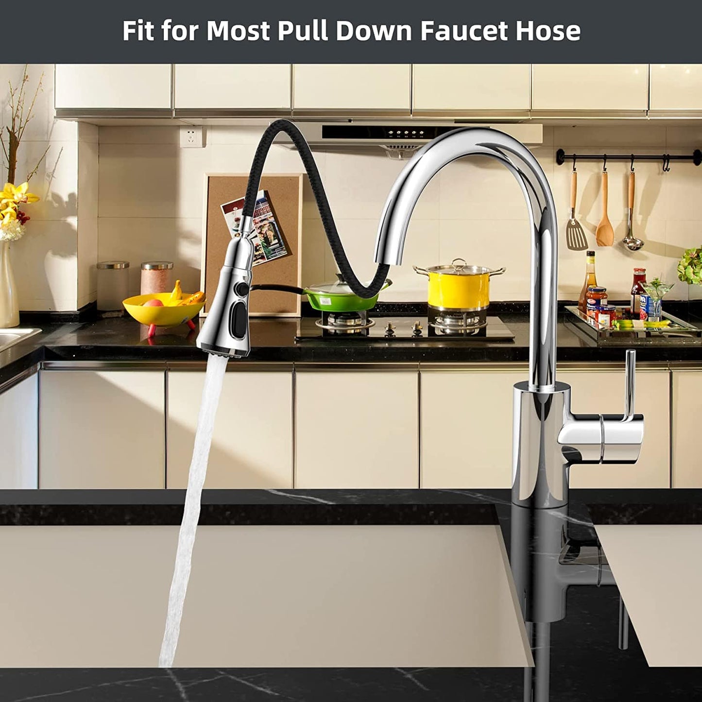 Hibbent Shop Hibbent Pull Down Spray Head for Kitchen Faucet Replacement Compatible with Moen, American Standard, Delta, Kohler Faucet