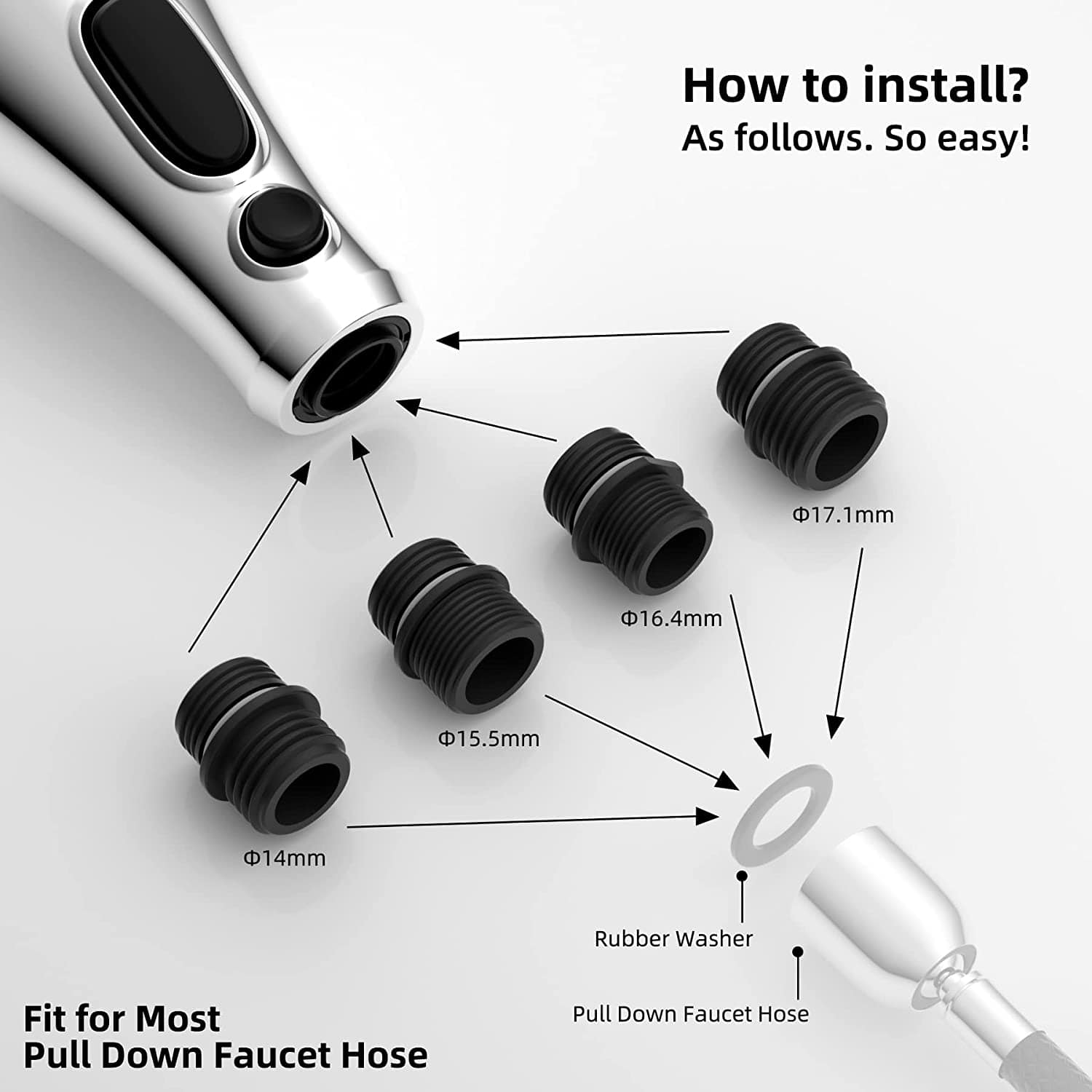 Hibbent Shop Hibbent Pull Down Spray Head for Kitchen Faucet Replacement Compatible with Moen, American Standard, Delta, Kohler Faucet