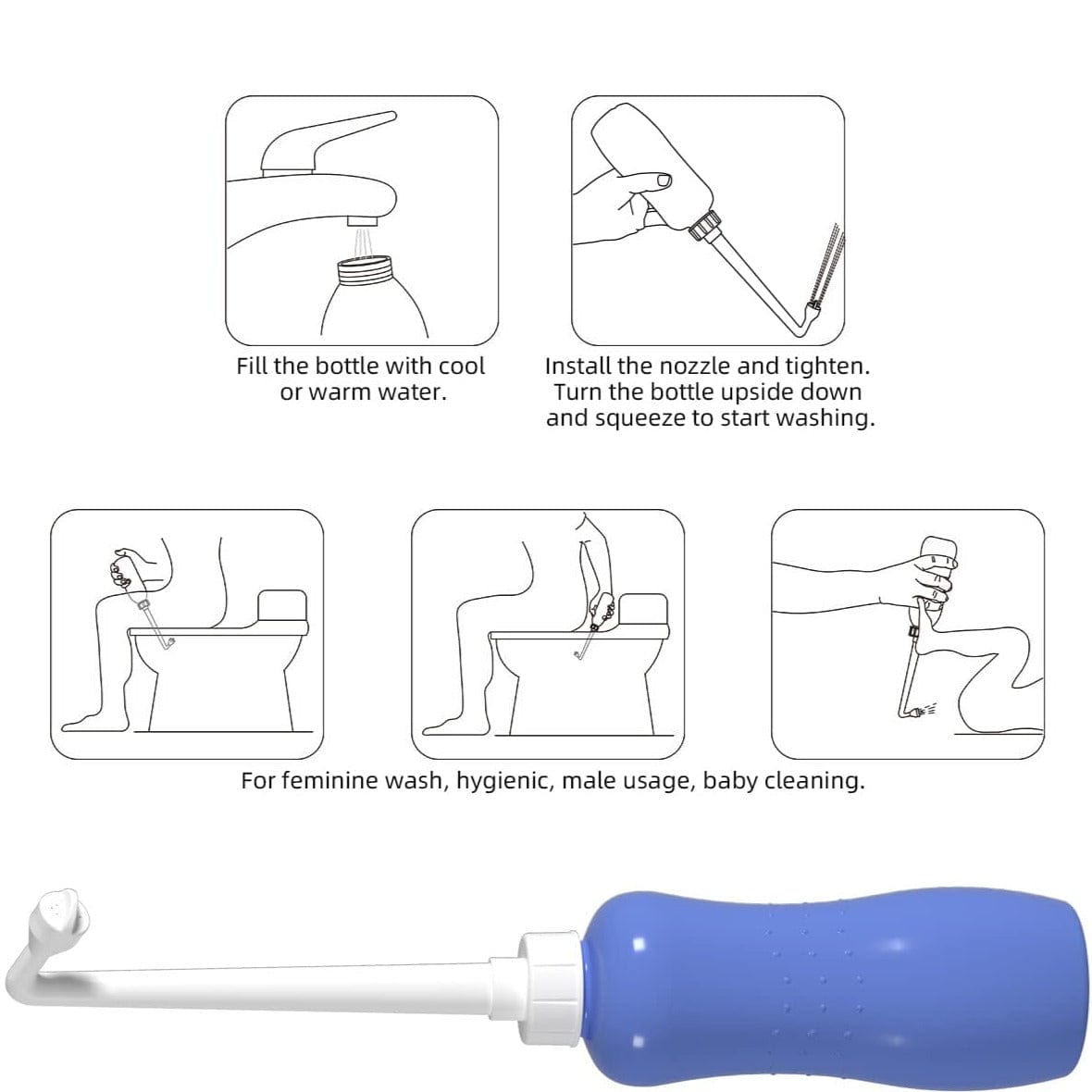 Hibbent Shop Portable Bidet Hibbent Portable Bidet Travel Bidet for Personal Cleansing with Travel Bag - 500ML