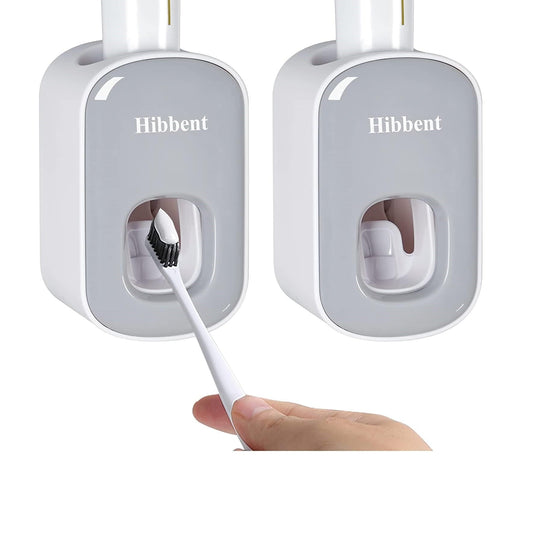 Hibbent Shop Toothpaste Dispenser Hibbent Toothpaste Dispenser Wall Mounted Automatic Toothpaste Squeezer - Grey