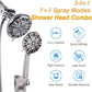 Hibbent Shower Head Hibbent Dual Shower Head with Hose High-Pressure 3-Way Water Diverter Rain Shower Head
