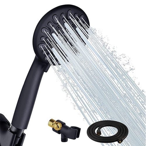 Hibbent Shower Head Hibbent Hand held Shower Head Set 7-Spray High Pressure Shower Head with Hose