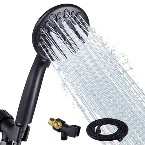 Hibbent Shower Head Hibbent Hand held Shower Head Set 7-Spray High Pressure Shower Head with Hose