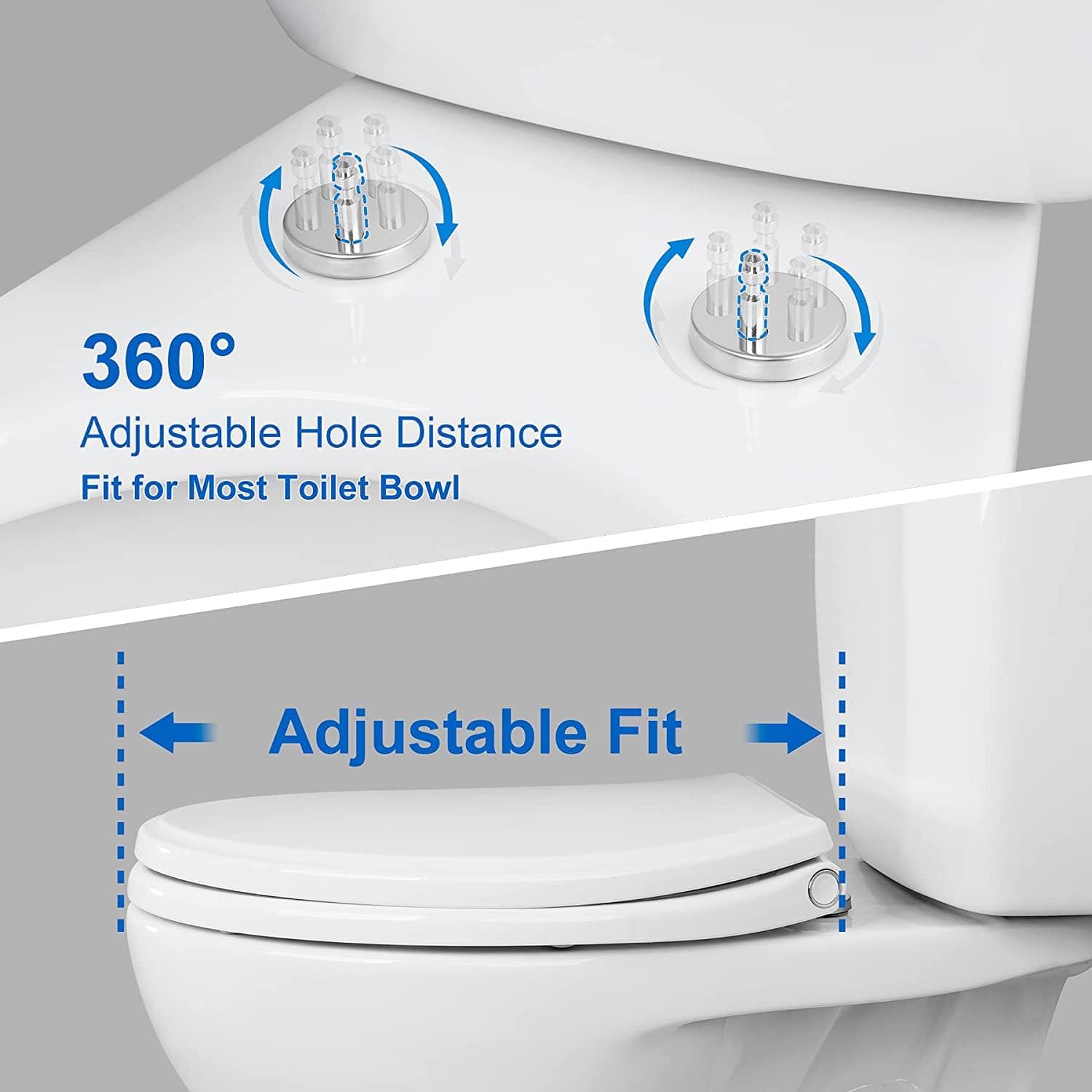 Hibbent Toilet Seats Hibbent Toilet Seat Cover Premium One-Click Quick-Release X 2 Sets of Hinges Toilet Seat Replacement