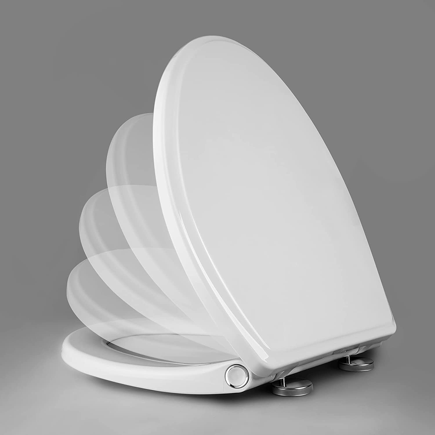 Hibbent Toilet Seats Hibbent Toilet Seat Cover Premium One-Click Quick-Release X 2 Sets of Hinges Toilet Seat Replacement