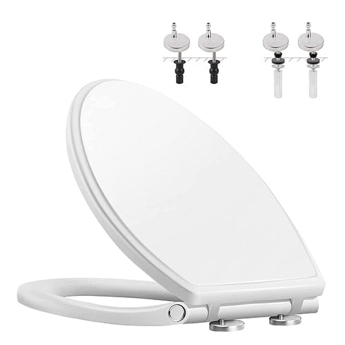 Hibbent Toilet Seats Hibbent Toilet Seat Cover Premium One-Click Quick-Release X 2 Sets of Hinges Toilet Seat Replacement